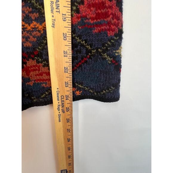 Harold's Women's Size Med Blue/Rust Southwest Print Sleeveless Zip Front Vest - Picture 5 of 7